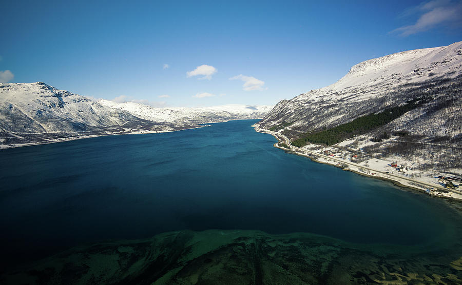 Langfjorden Aerial Langfjordbotn Finnmark Norway Photograph by Adam Rainoff
