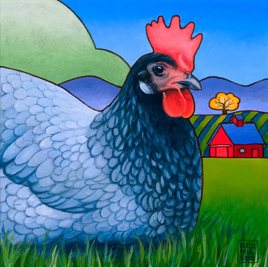 Chicken Painting - Langley the Island Girl by Stacey Neumiller