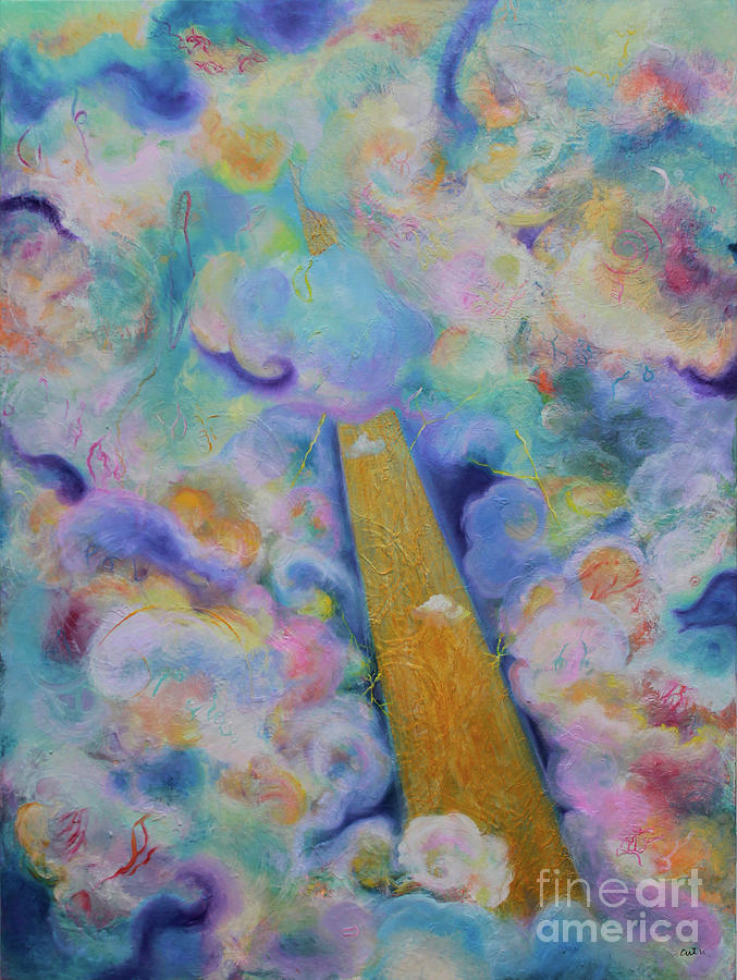 Language in the Clouds Painting by Anne Cameron Cutri