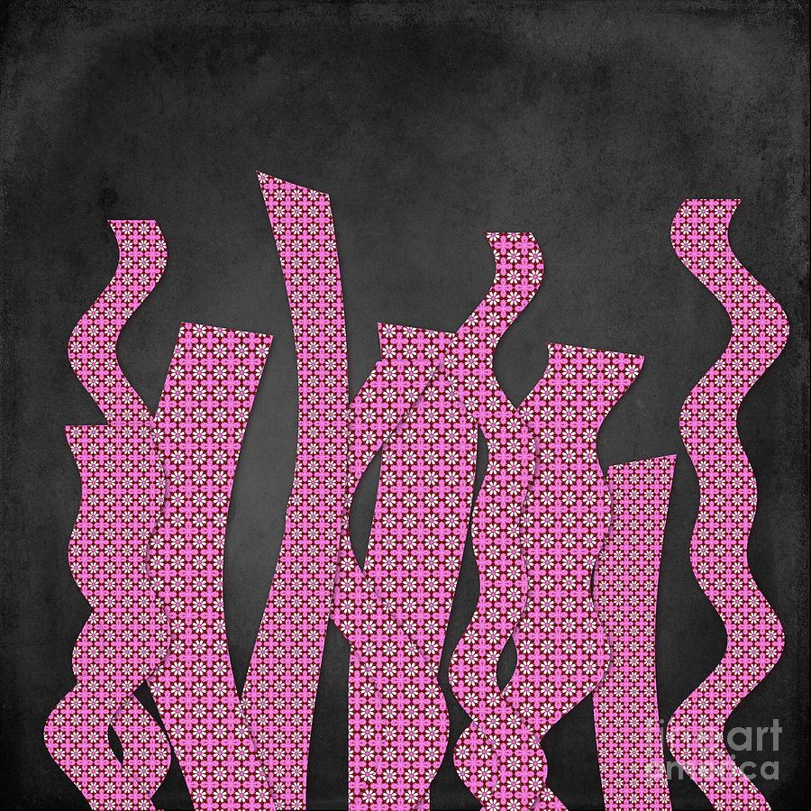 Abstract Digital Art - Languettes 02 - Pink by Variance Collections