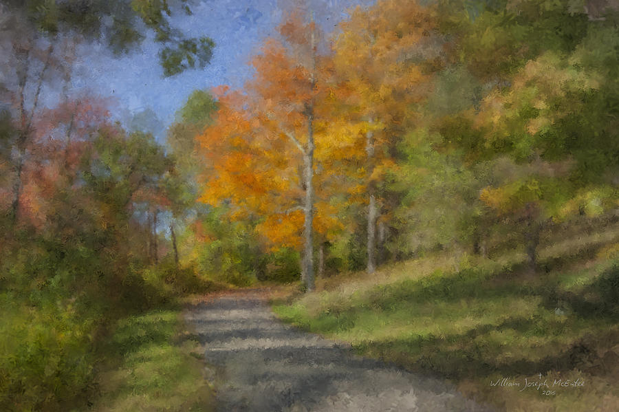 Langwater Path in October Painting by Bill McEntee