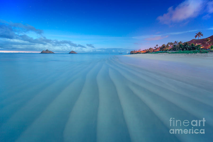 Lanikai Beach Ripples in the Sand Wide Photograph by Aloha Art