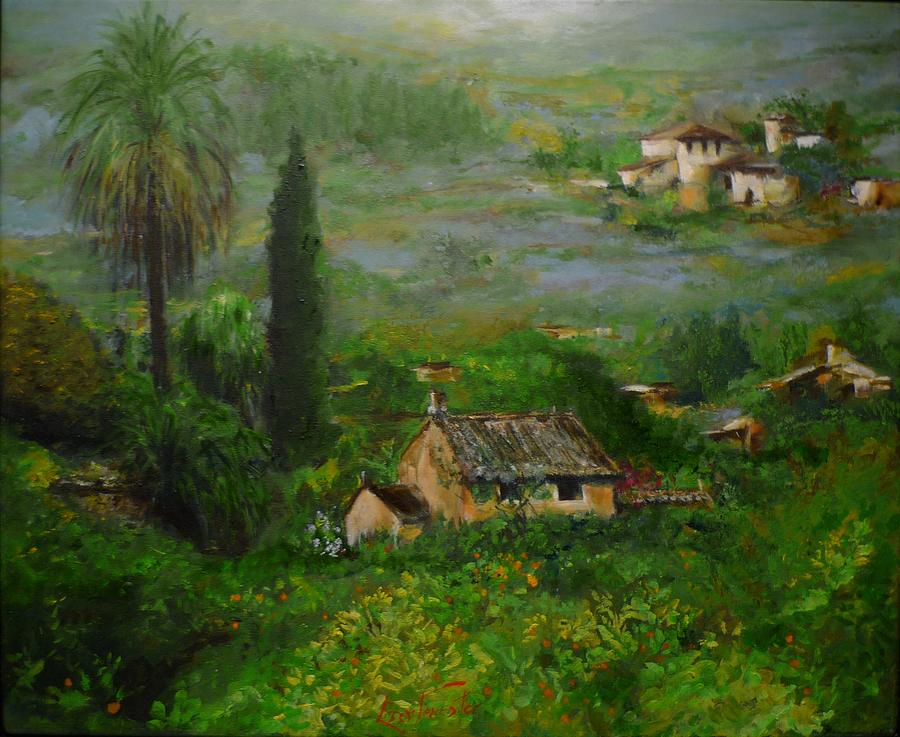 Lanscape Vallery Mallorca Painting by Lizzy Forrester