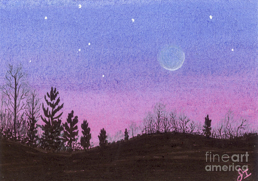 Lansing Moon and Stars Painting by Jackie Irwin