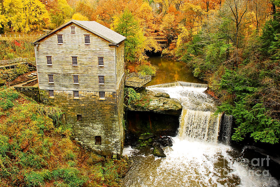 Fall Photograph - Lantermans Mill in Fall by Tony  Bazidlo