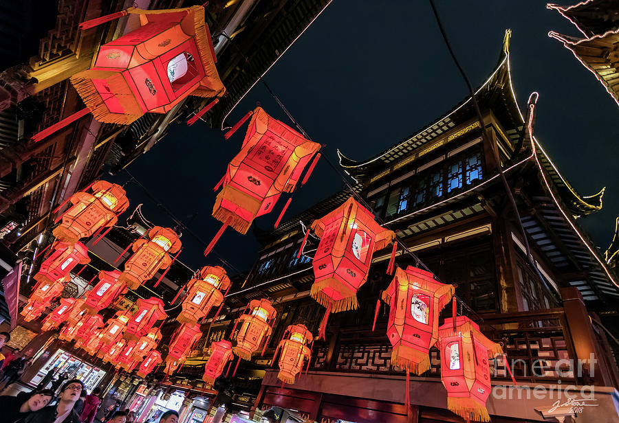 Lantern Festival at Yu Gardens #1 Photograph by Jeffrey Stone