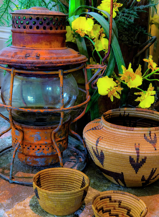 Flower Photograph - Lantern with Baskets by Stephen Anderson