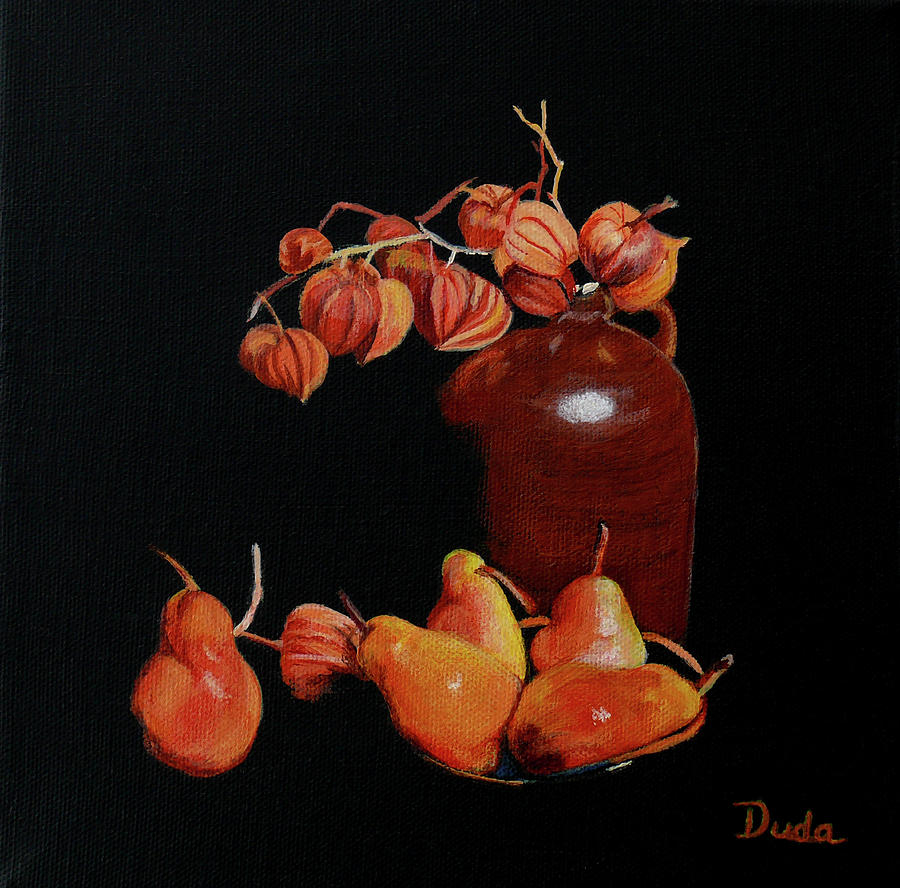 Lanterns and Pears Painting by Susan Duda