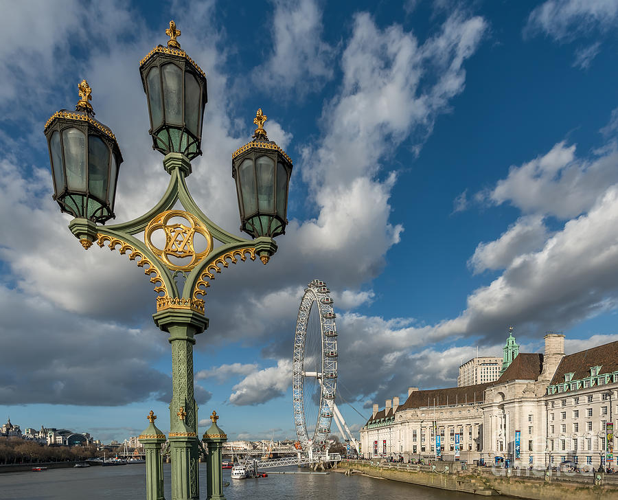 London Eye Photograph - Lanterns on Westminster by Adrian Evans
