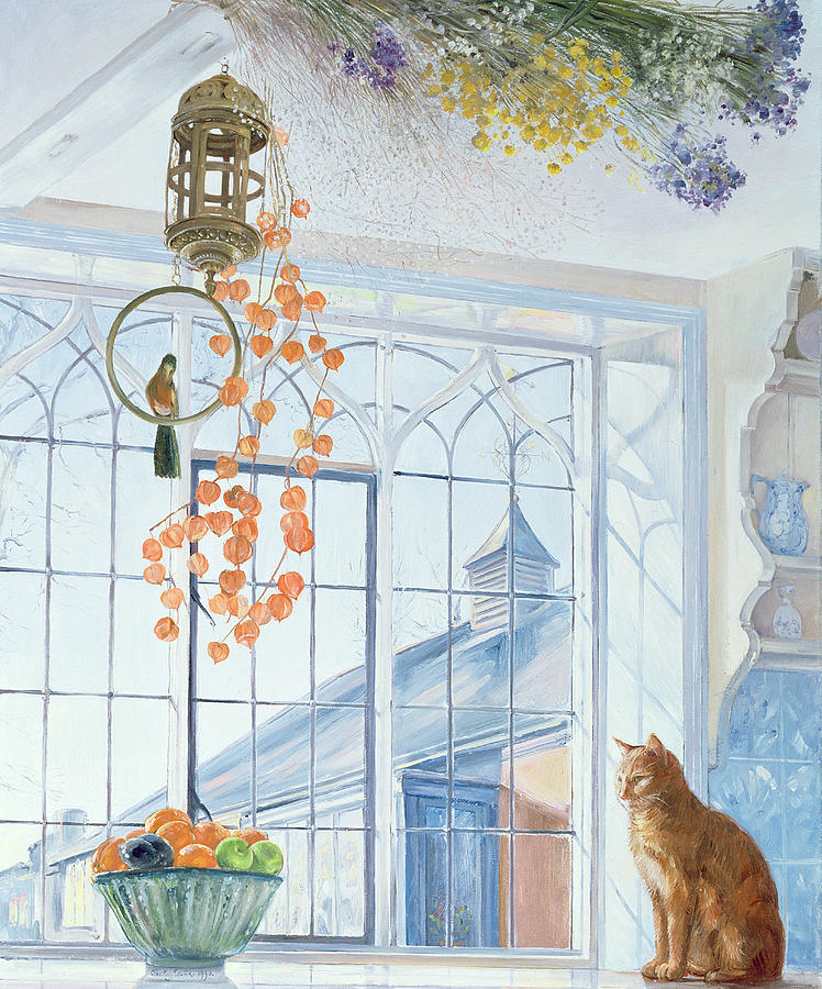 Cat Painting - Lanterns by Timothy Easton