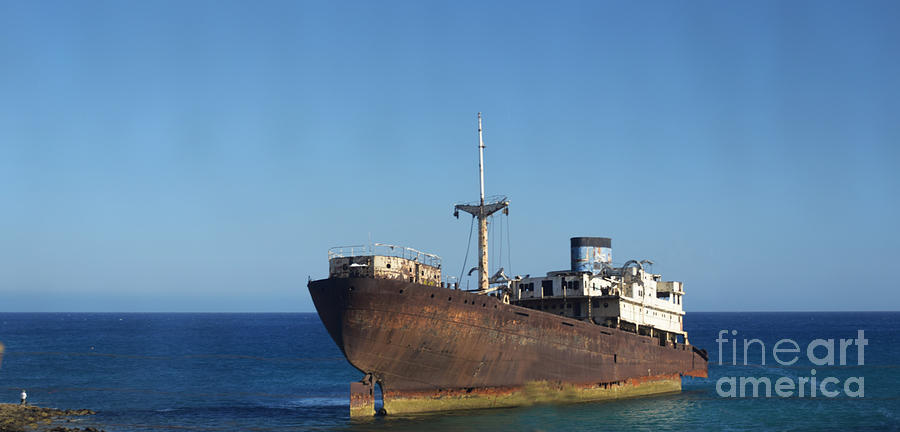 Lanzarote ship wreck Photograph by Joe Cashin
