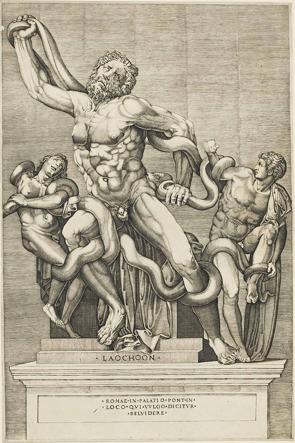 Laocoon Drawing by Nicolaus Beatrizet