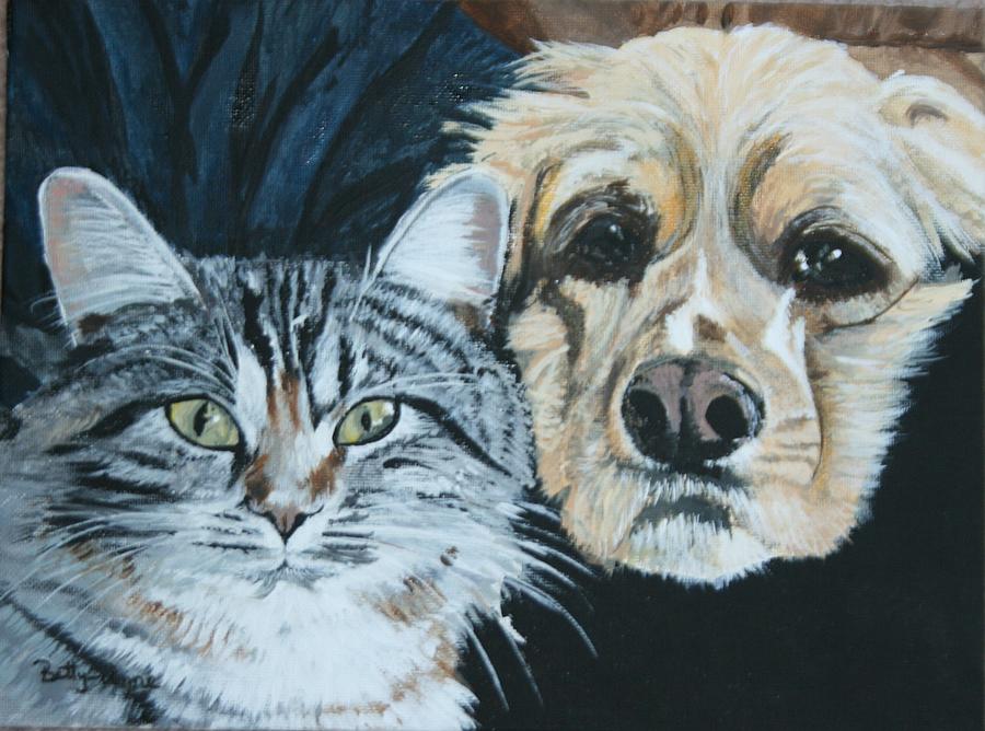 Lap Dog and Friend Painting by Betty-Anne McDonald