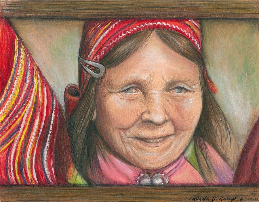 Laplander Woman Painting by Linda Nielsen