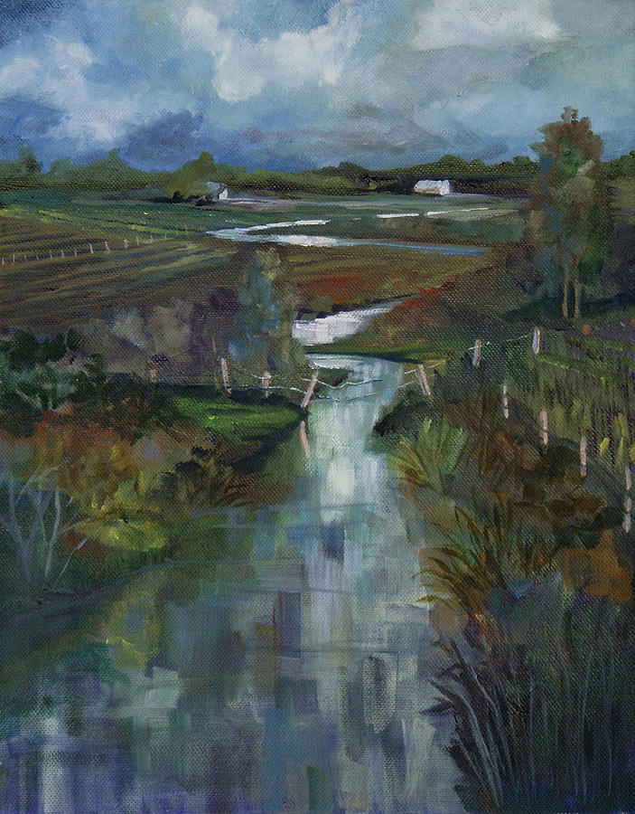 Laramie River Valley  Painting by Heather Coen