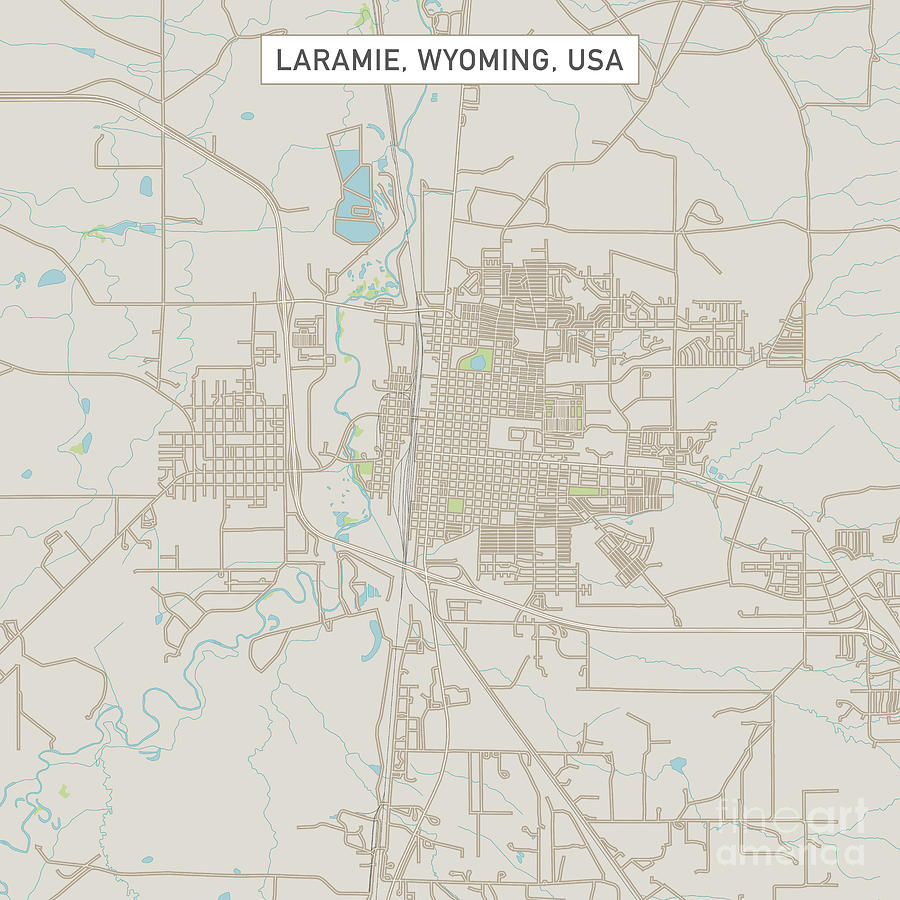 Laramie Wyoming Us City Street Map Digital Art By Frank Ramspott
