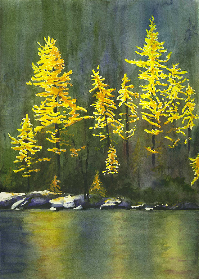 Larches Painting by Marsha Karle