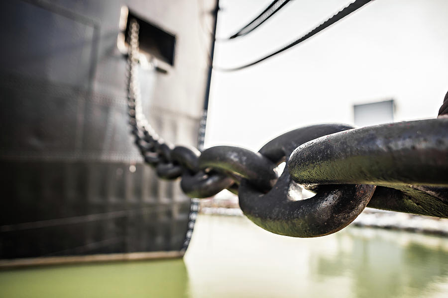 Large And Heavy Anchor Chain Of A Huge Ship  Photograph by Alex Grichenko