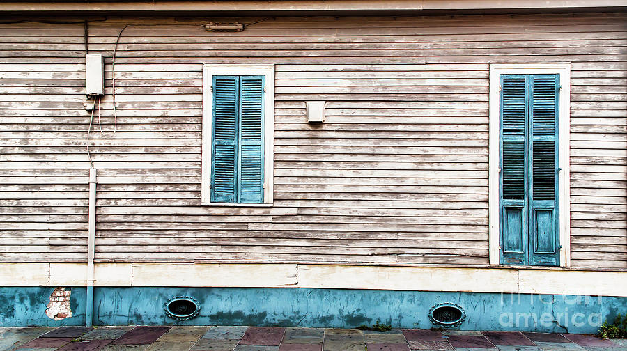 Large And Small Blue Shutters Photograph by Frances Ann Hattier
