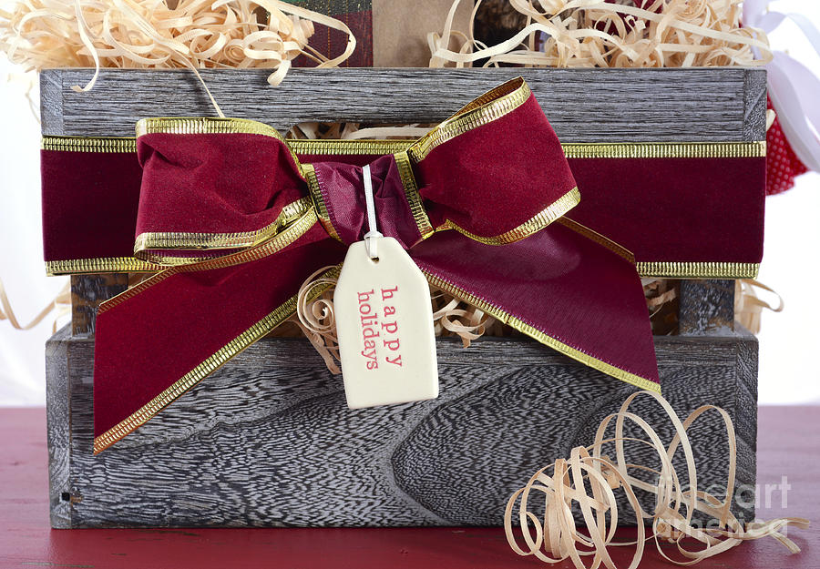 Large Christmas Gift Hamper Photograph by Milleflore Images