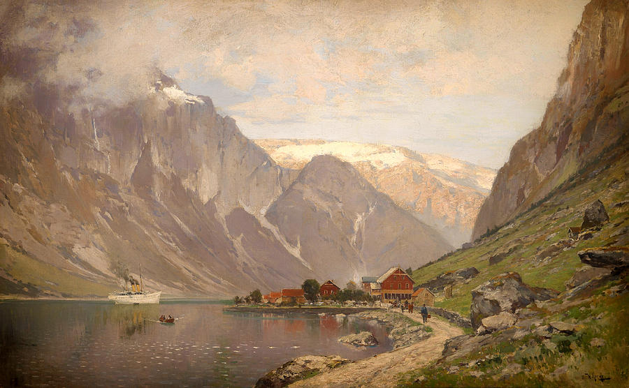 Vintage Painting - Large Fjords by Mountain Dreams