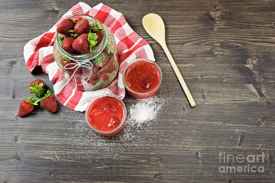 Large Jar With Fresh Strawberries Photograph