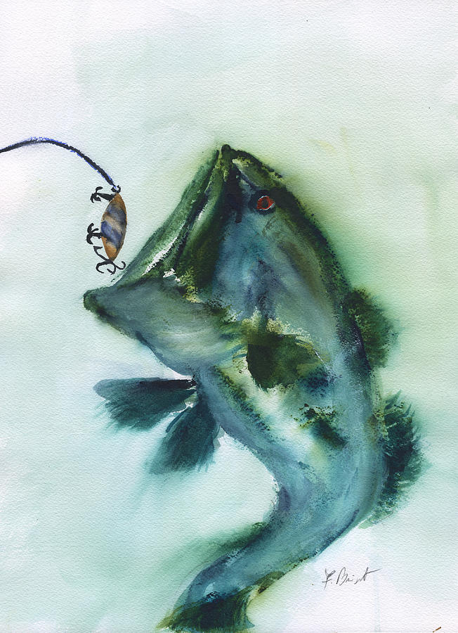 Large Mouth Bass Mixed Media by Frank Bright