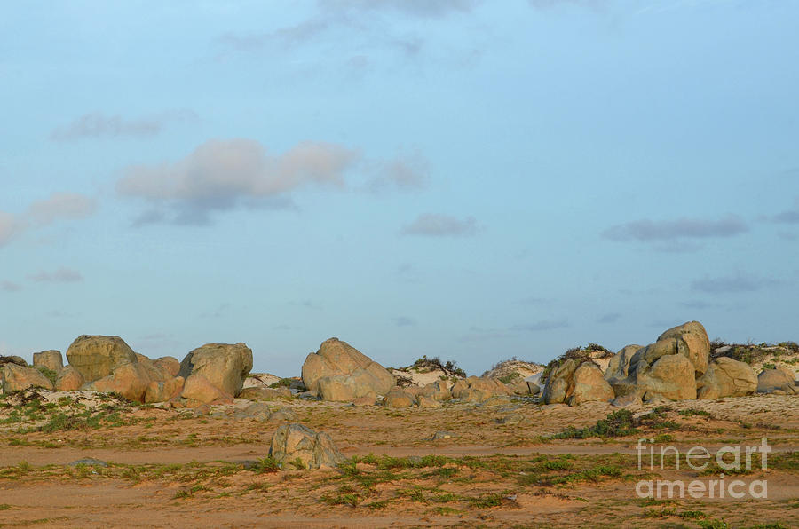 Large Rugged Rock formations Along the Coast of Aruba Photograph by DejaVu Designs