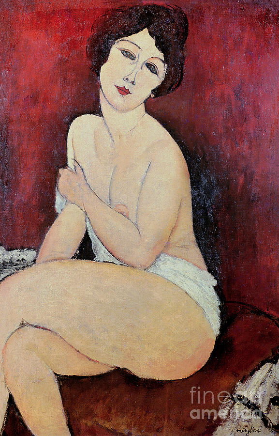Amedeo Modigliani Painting - Large Seated Nude by Amedeo Modigliani