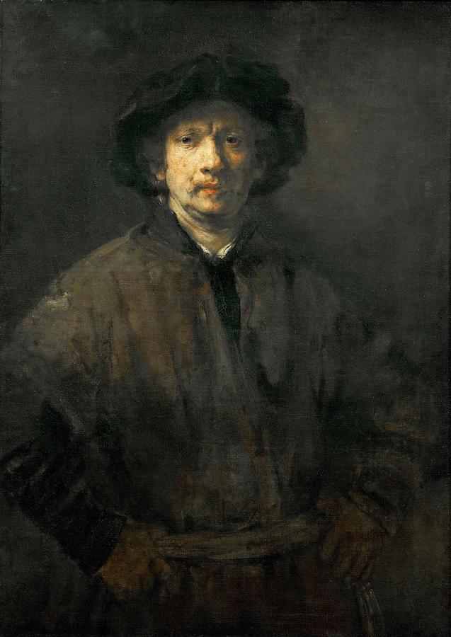 Rembrandt Painting - Large Self Portrait by Rembrandt