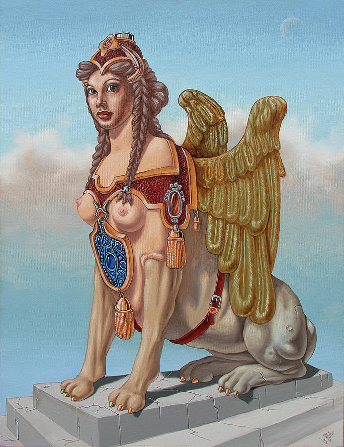 Large Sphinx of The Vienna Belvedere Painting by Victor Molev