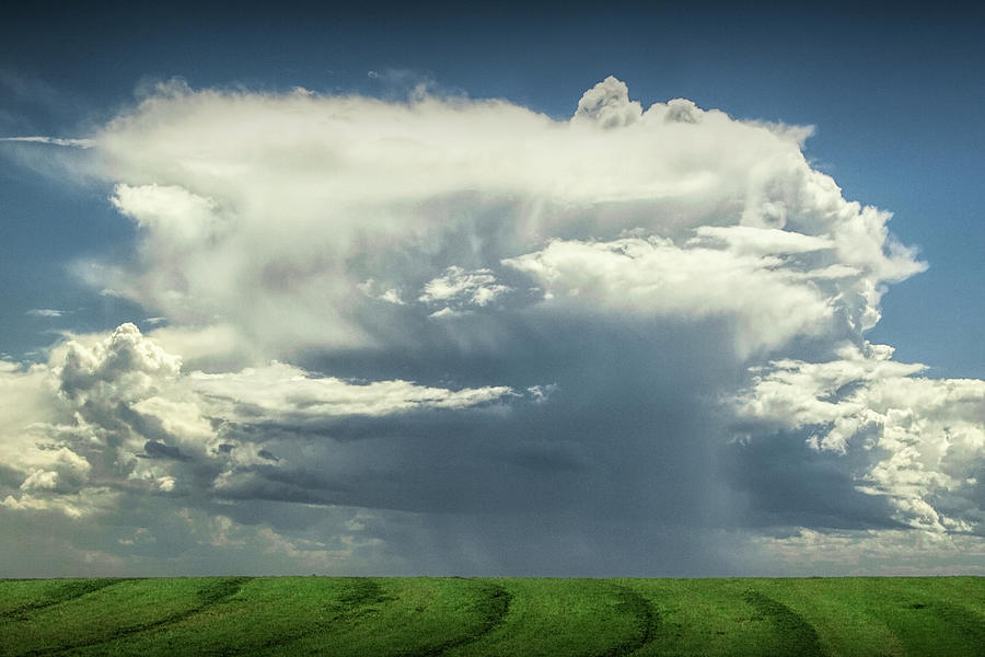 Large Storm Cloud over a Farm Field Photograph by Randall Nyhof
