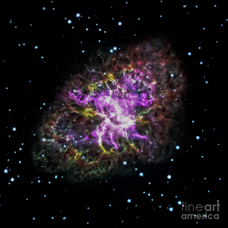 Largest Detailed Image Of The Crab Nebula - Art Print Photograph by Doc Braham