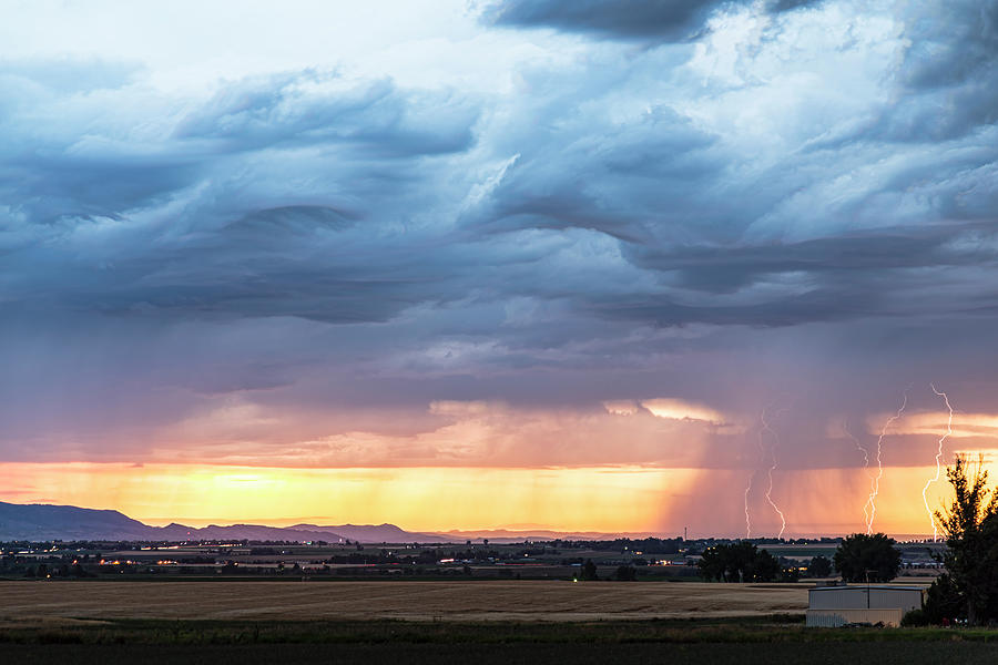 Larimer County Colorado Sunset Thunderstorm Photograph