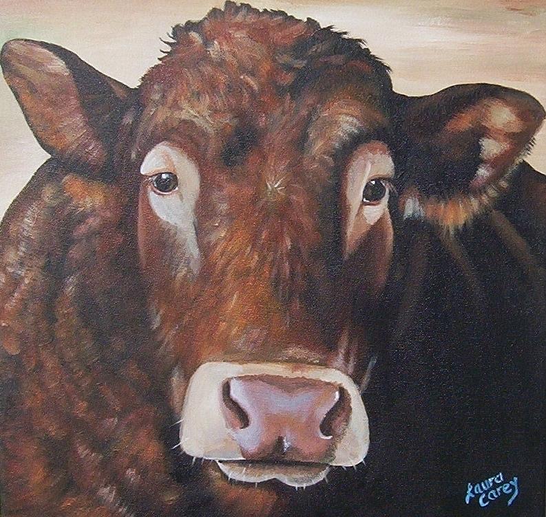 Cow Painting - Larry Limo by Laura Carey
