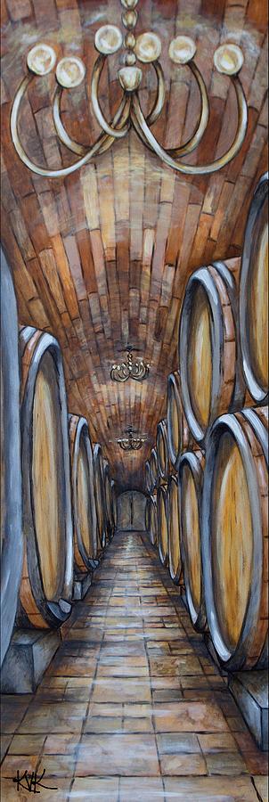Larrys Wine Cellar Painting by Katia Von Kral