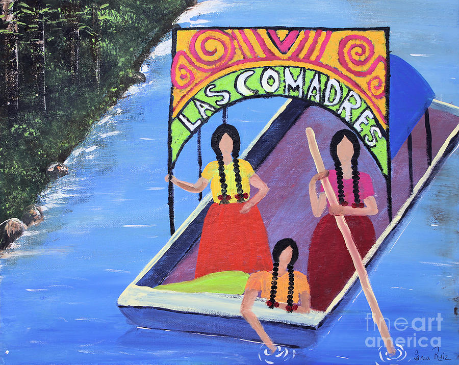 Las Comadres en Xochimilco Painting by Sonia Flores Ruiz