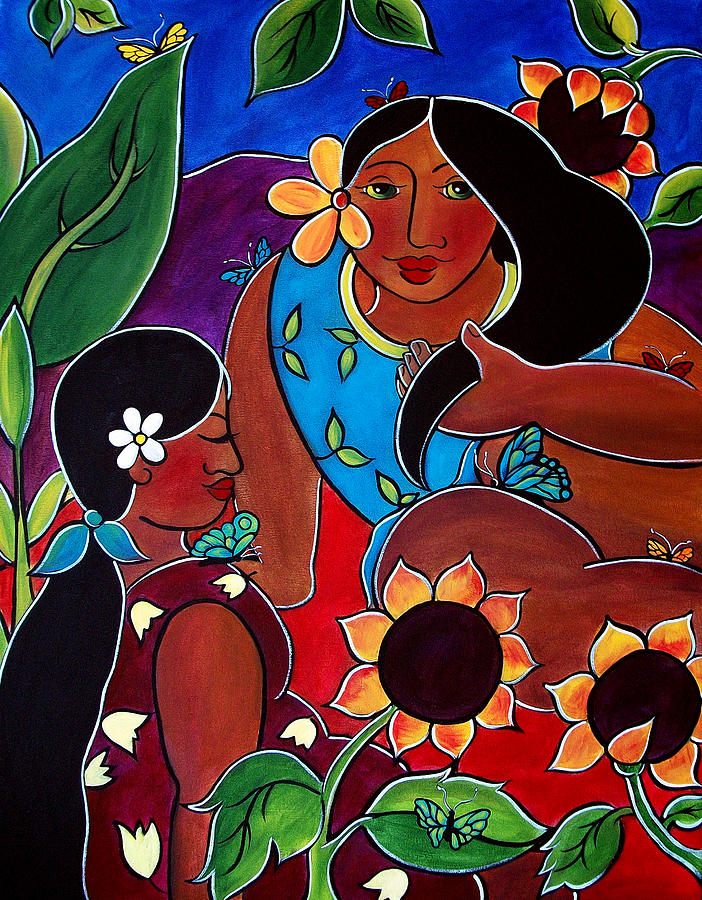 Flower Painting - Las Mujeres  by Jan Oliver-Schultz
