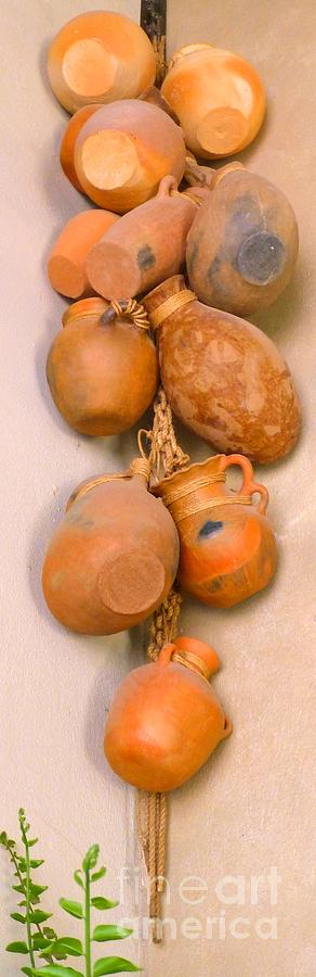 Hanging Photograph - Las Ollas -- Hanging Decorative Mexican Pottery by Barbie Corbett-Newmin