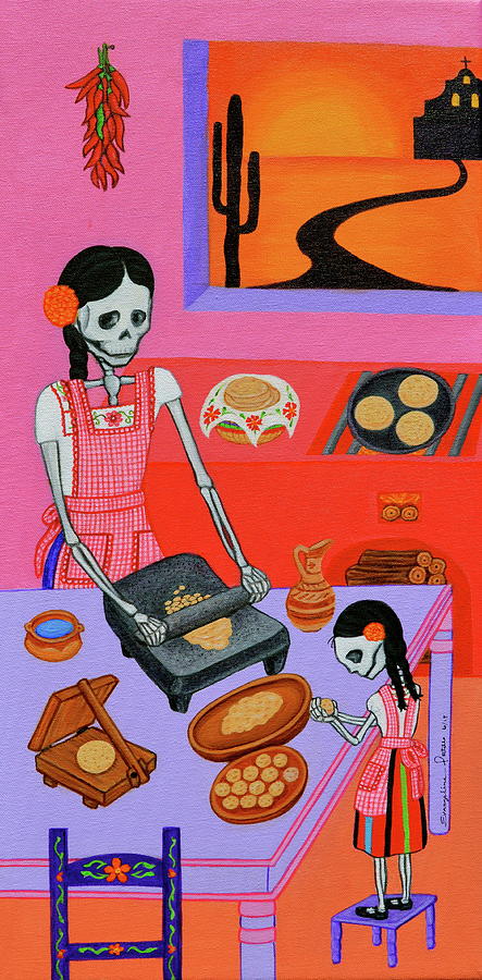 Las Tortillas Painting by Evangelina Portillo