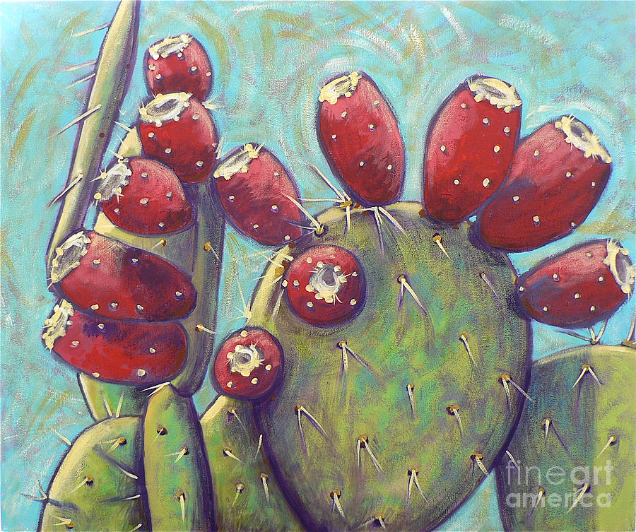 Prickly Pear Painting - Las Tunas by Catalina Rankin