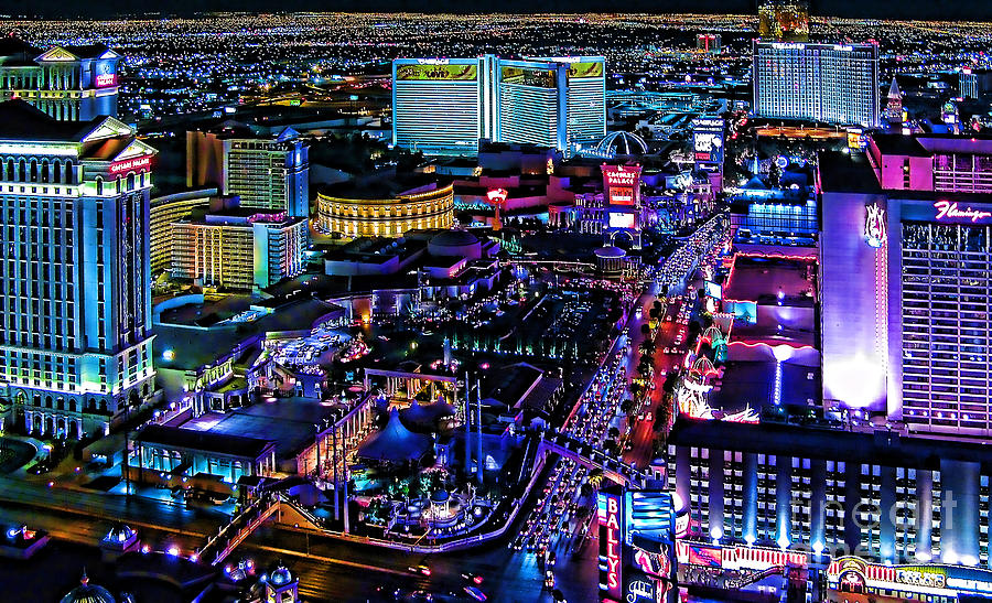 Las Vegas Photograph - Las Vegas at Night by Jack Schultz