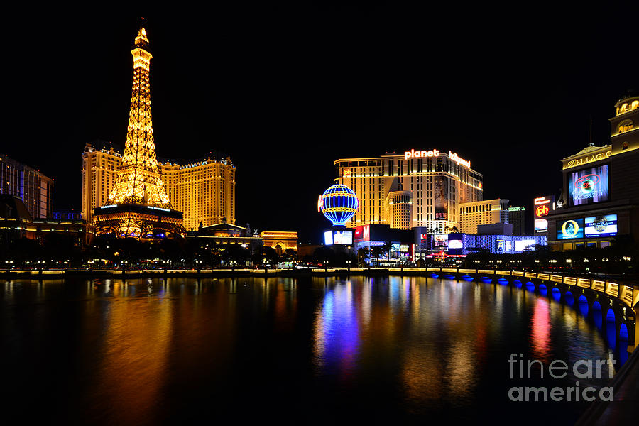 Las Vegas at Night Photograph by Peter Dang