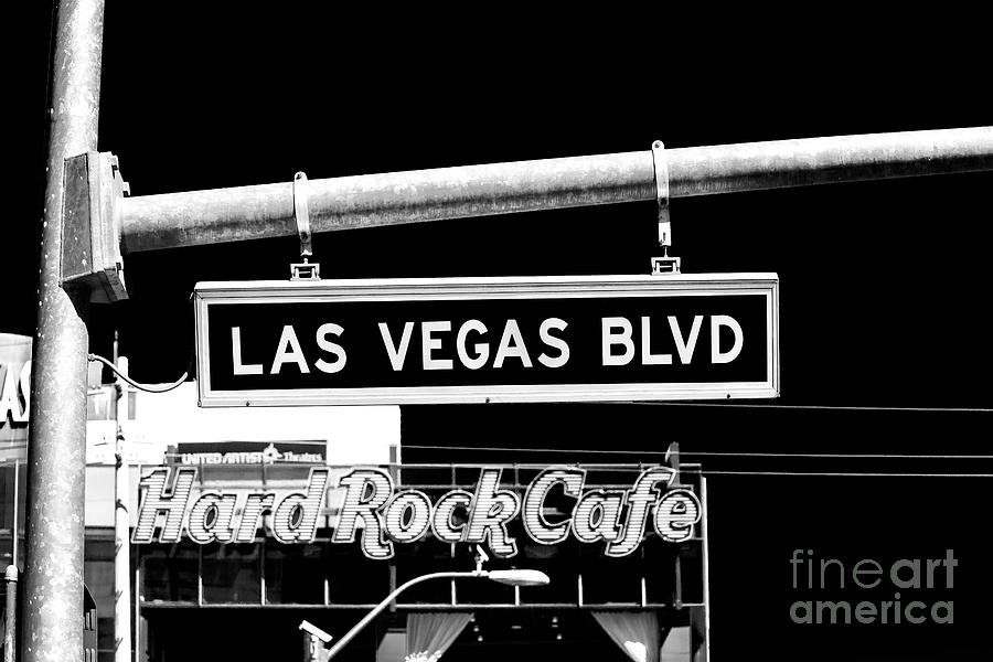 Las Vegas Photograph - Las Vegas Blvd Sign by John Rizzuto