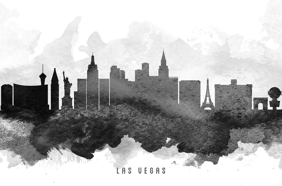 Las Vegas Painting - Las Vegas Cityscape 11 by Aged Pixel