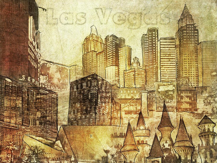 Las Vegas Collage Three Digital Art by Eduardo Tavares