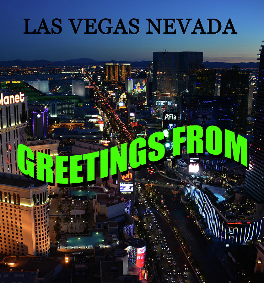 Las Vegas custom postcard Photograph by David Lee Thompson