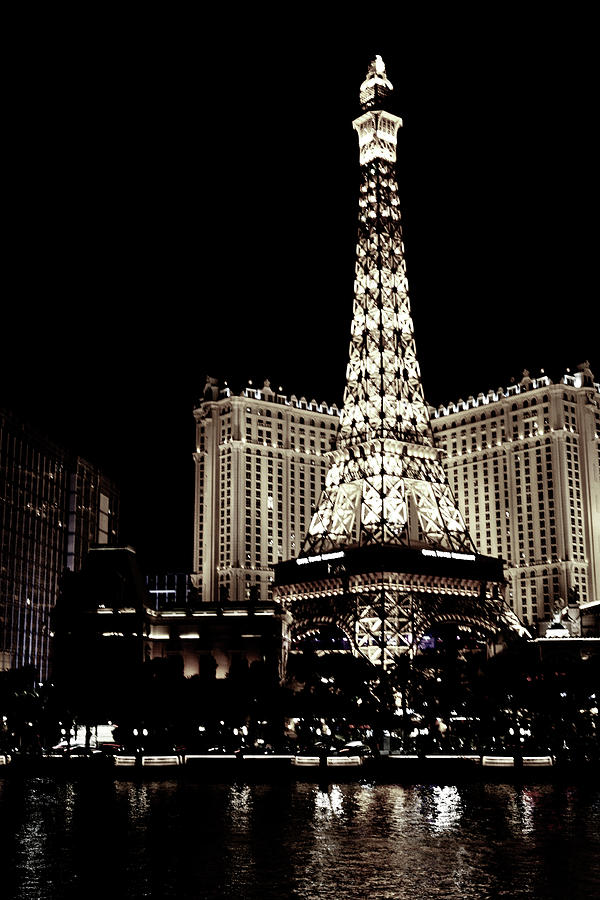 Las Vegas Eiffel Tower Vintage Photograph by Marilyn Hunt