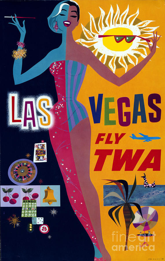 Las Vegas Fly TWA Poster Photograph by Science Source