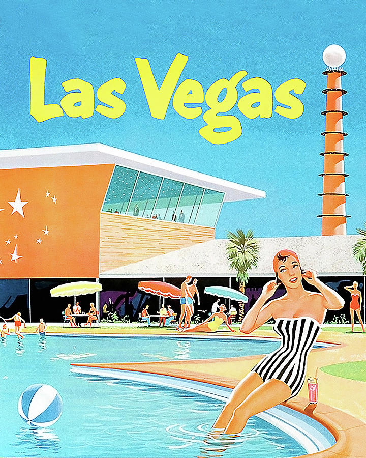 Paris Hotel Pool Las Vegas Summer Fun Caesars Art Print for Sale